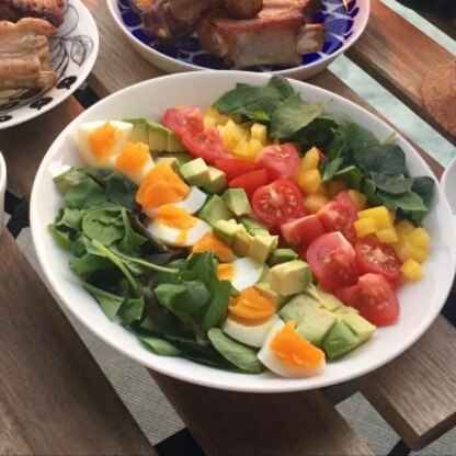 ミックスビーンズなど、他の食材で代用したものもありますが、参考にさせて頂きました。ドレッシング美味しかったです。有り難うございました！